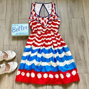 Anthro We Love Vera High Seas Dress Fit Flare XS